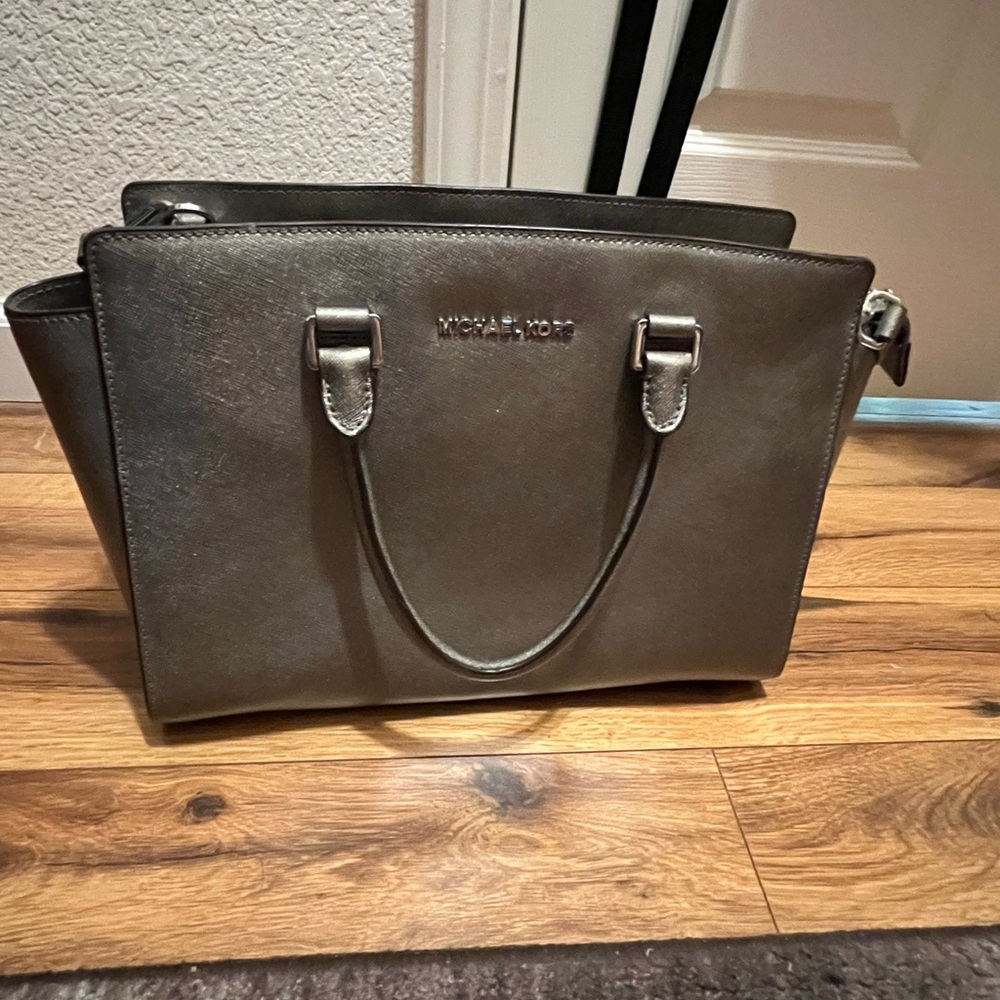 Michael Kors Metallic Gray Tote